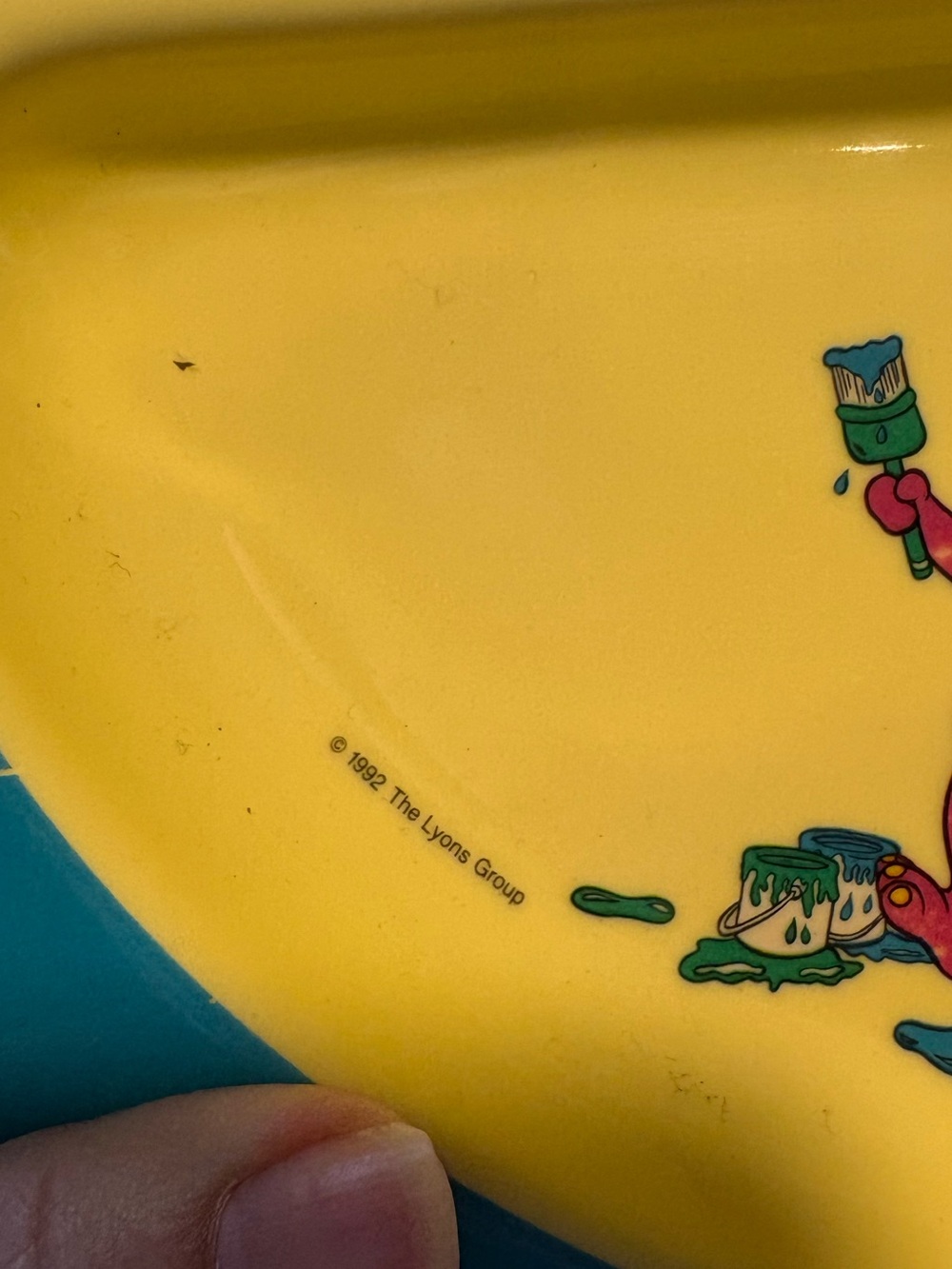 Vintage 1992 “Barney Loves to Paint” Divided Kids Plate - Picture 3 of 3